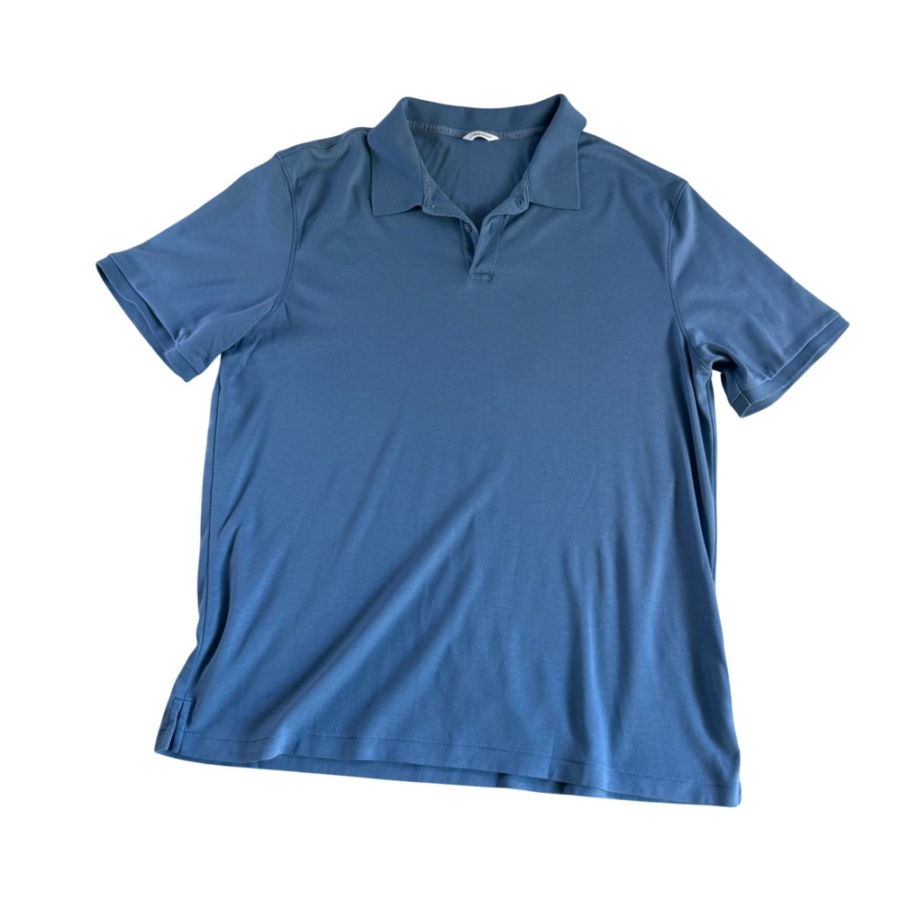 Calvin Klein Mens Blue 100% Cotton Short Sleeve Polo Shirt Size XL